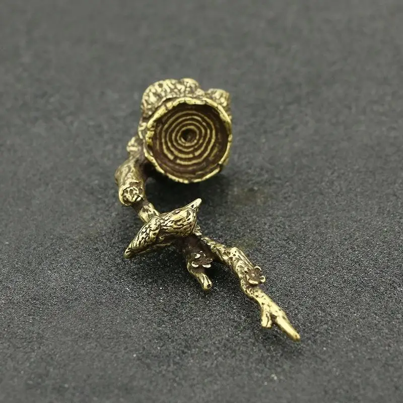 Adornos de rama de árbol de ciruelo de Urraca de cobre antiguo, quemador de incienso de tocón de Animal creativo, accesorios de decoración de escritorio para el hogar y la Oficina - imagen 3