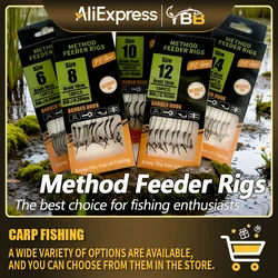 Montajes Method Feeder con anzuelos de púas para carpa y cruciana