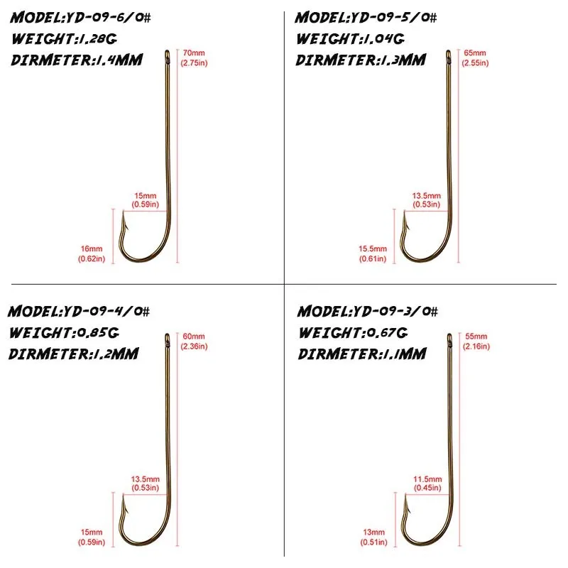 50 unids/lote anzuelo pequeño de metal con mango largo gancho de acero al carbono adecuado para pescar carpa cruciana corriente pesca de río - imagen 5