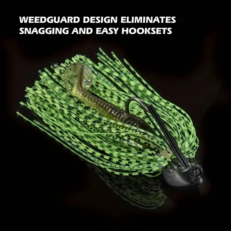 1 Uds spinnerbait buzzbait Señuelos de pesca antibarb negro boca grande lubina pez barba Lucio plantilla de goma cebo de pesca - imagen 5