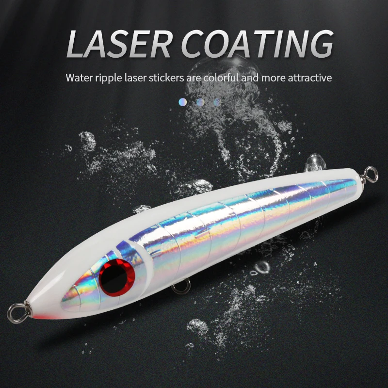 OBSESSION90g-Cebo de arrastre de lápiz de superficie flotante, señuelo de pesca de mar profundo GT, cebo de madera Artificial con gancho de origen - imagen 5