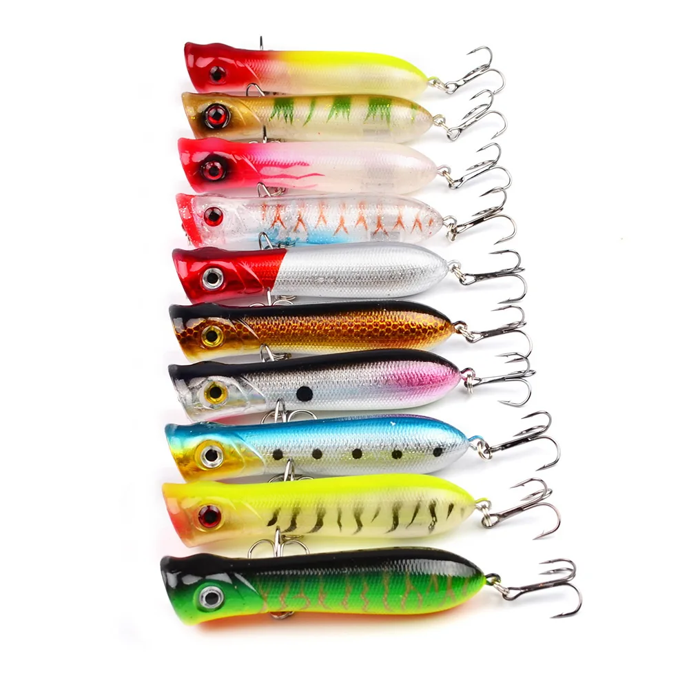 Popper cebo duro Wobbler, señuelo de pesca de 80mm, 12g, 6 #, gancho, remolque flotante Artificial, pesca en el océano, aparejos biónicos para carpa, pesca en el mar - imagen 5