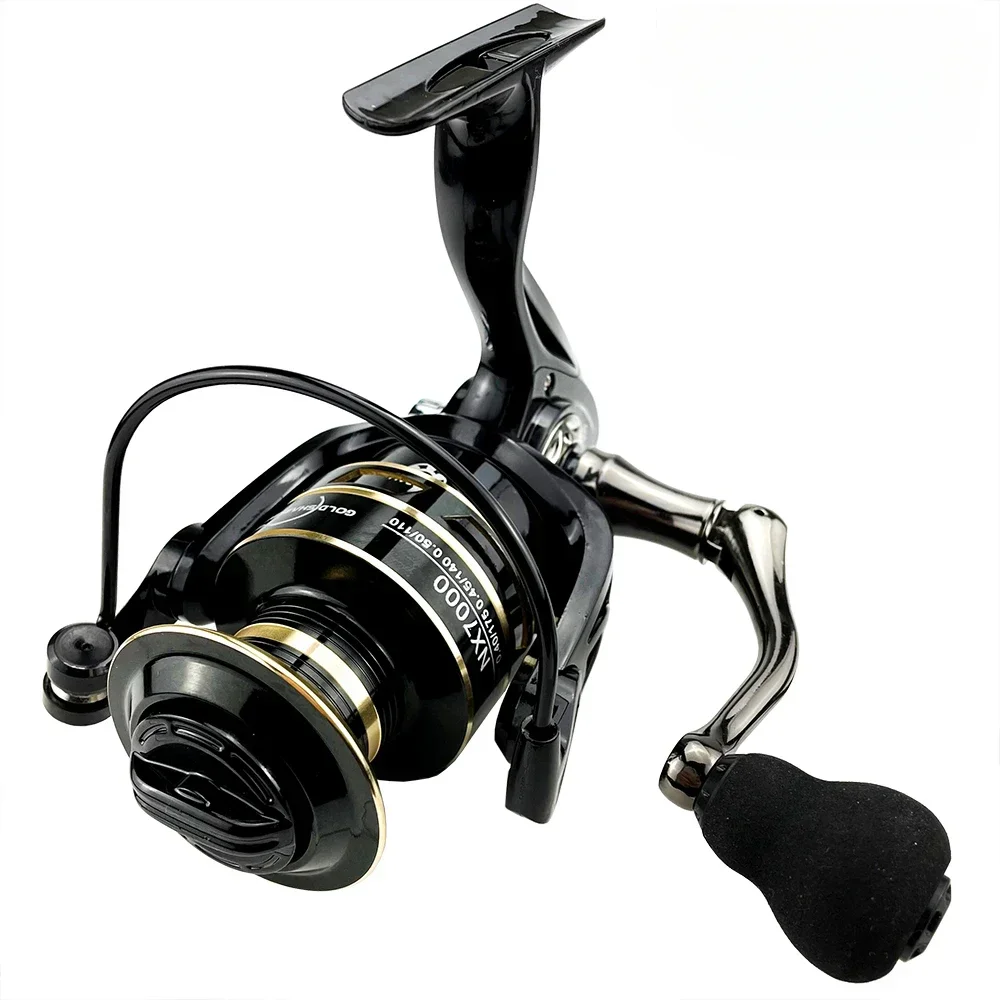 Carrete de pesca giratorio ligero, serie 2000 3000 4000 5000 6000 7000, relación de engranaje 5,2: 1, rueda de Baitcasting para trucha, lubina y Lucio - imagen 5