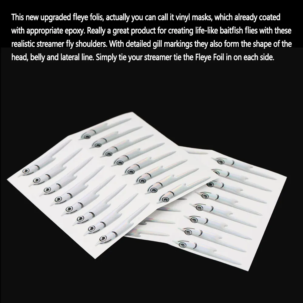 32 uds/64 Uds. De láminas Fleye, señuelo de pez cebo, Material de atado de moscas, máscara de pez Artificial plateada, serpentina de pez cebo, señuelo de pesca de aguas saladas - imagen 5
