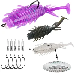 Señuelos de pesca blandos con campana, 5 uds., 13g, Wobblers, cola en T, gusanos blandos de silicona, Biats, plástico Artificial, Swimbait, pececillo para Lucio