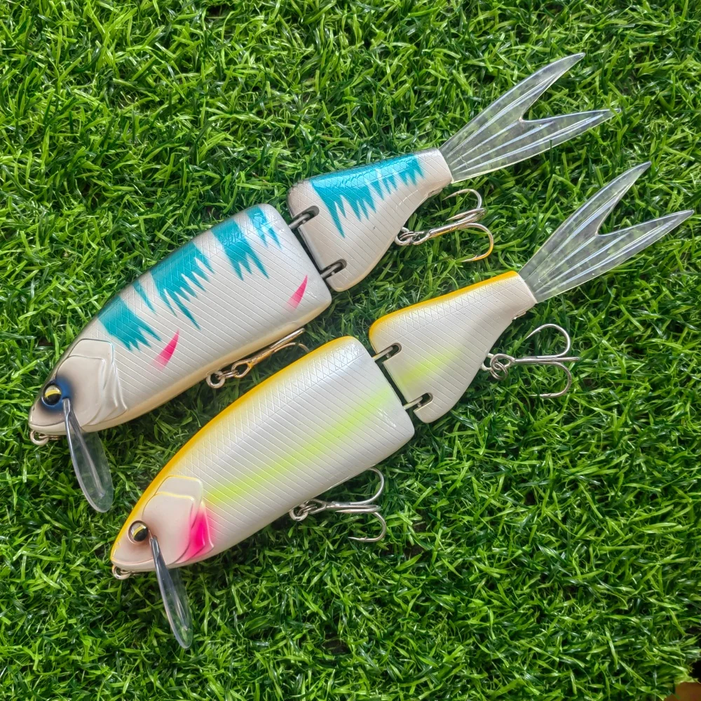 SWOLFY 2 uds Wake Bait Shad Glider Topwater Swimbait 14CM 50G cebo duro Artificial Señuelos de pesca articulados