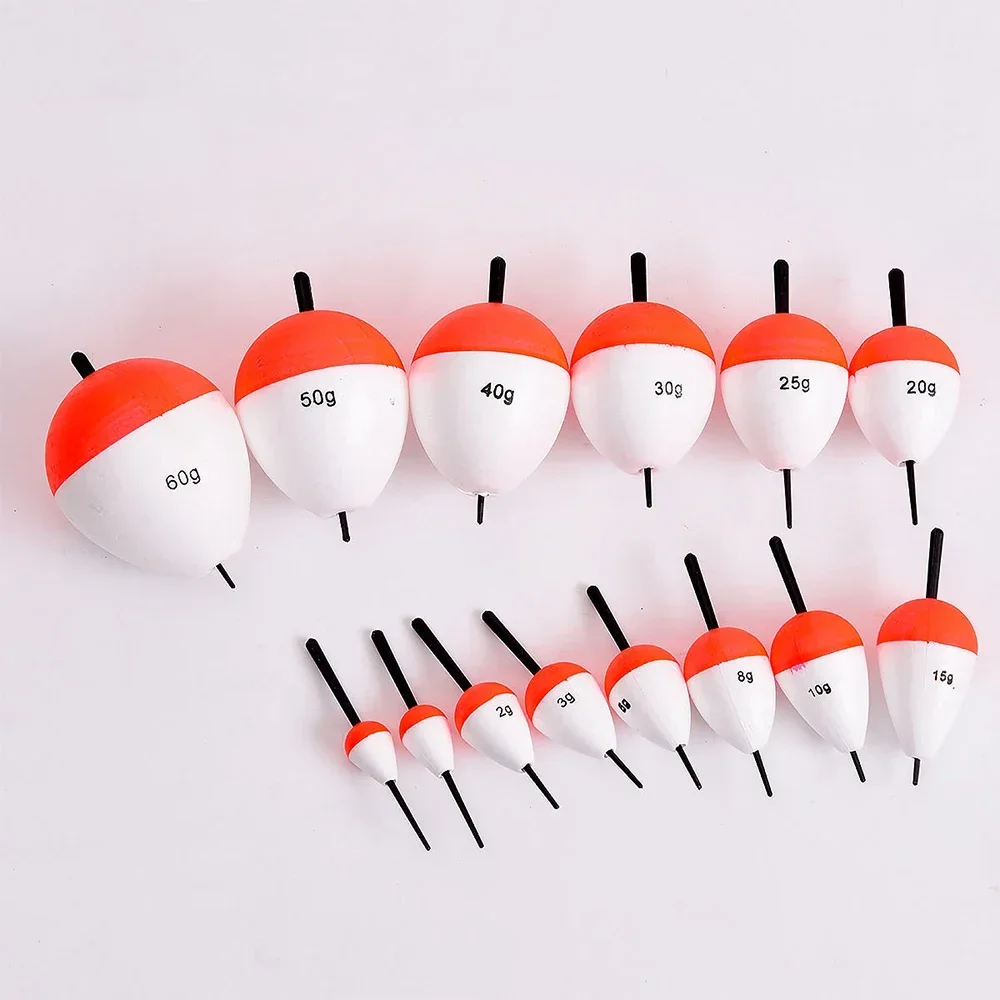 5 unids/set flotador de pesca mejorado EVA rojo y blanco Bobber flotador de pesca de mar Bobber 1g 2g 3g 5g flotadores palos aparejos de pesca - imagen 5