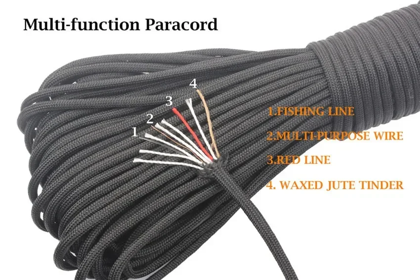Cuerda de paracaídas Paracord de 9 núcleos y 4mm, cuerda de seguridad de rescate de emergencia al aire libre, multifuncional, escalada, Camping, senderismo, tendedero - imagen 3