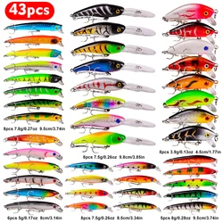 Proberos 16/22/25/43 piezas Juego de señuelos de pesca de agua salada premium con anzuelos triples de acero con alto contenido de carbono