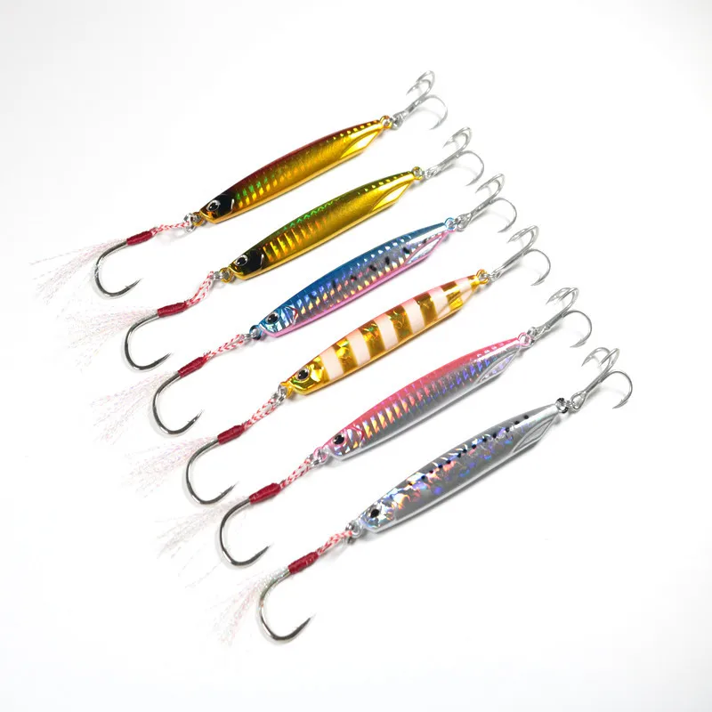 Señuelo de pesca Jigbait de fundición larga, señuelos artificiales para el cuerpo aerodinámico, revestimiento de plomo láser, plantilla de Metal de 30-60g, cebo duro, 1 pieza en oferta - imagen 3