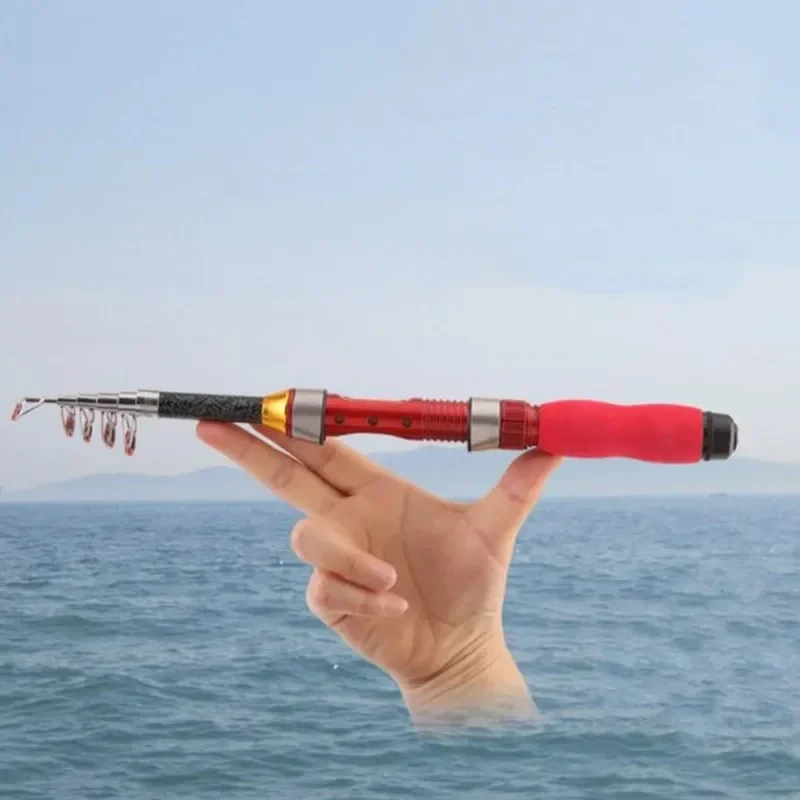 Caña de pescar telescópica de 1M, 1,2 M, 1,5 M, 1,7 M, 1,9 M, alimentador de carpa con mosca giratoria, Mini caña de pescar de viaje - imagen 4