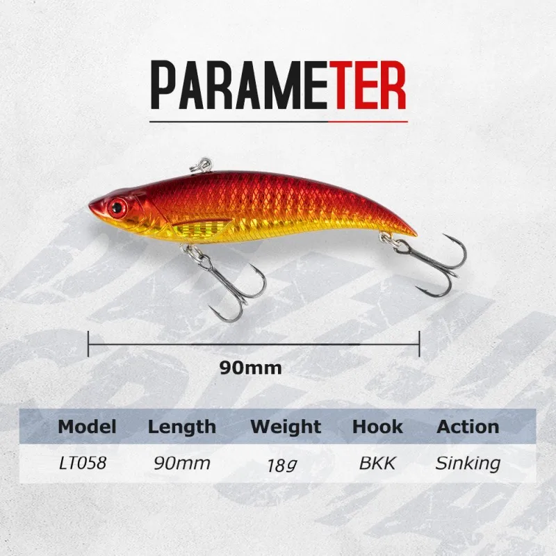 TSUYOKI Vika 90S Señuelos vib de pesca en hielo, cebo artificial que se hunde, vibración de invierno, lubina, Lucio, Smith Bay Blue 90HS, 90 mm, 18 g - imagen 2