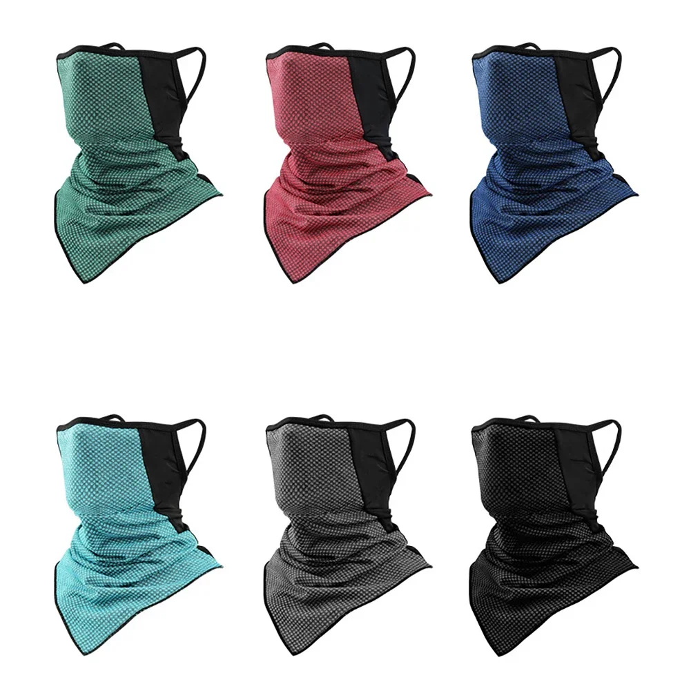 Mascarilla deportiva de seda de hielo para hombre y mujer, máscara de media cara con elásticos para las orejas, protección solar contra el polvo, ideal para ciclismo y motocicleta, Verano - imagen 2