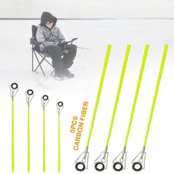 Caña de pescar giratoria portátil 40 cm fibra de carbono para hielo