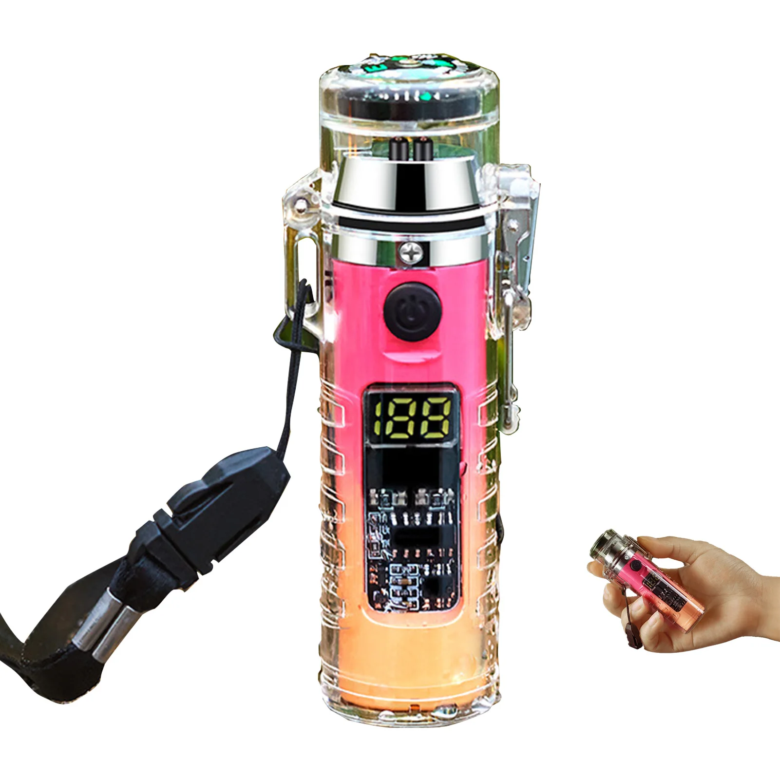 Un dispositivo rosa y claro con una pantalla digital que lee 188