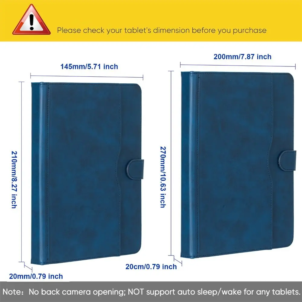 Funda tableta cuero PU bicolor con soporte multiángulo antigolpes - imagen 3