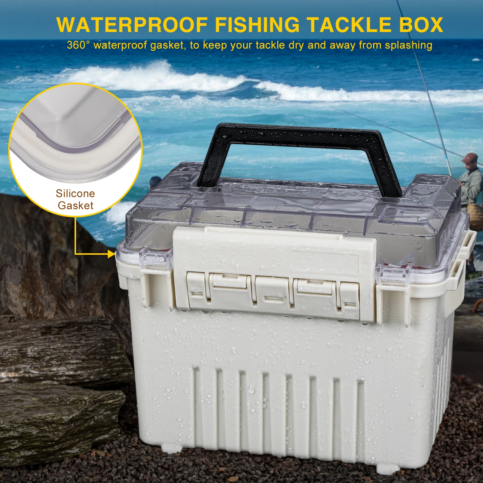 Caja de almacenamiento de Señuelos de Pesca, organizador de anzuelos, flotadores y accesorios, impermeable, suave, 22,5 cm, 1 unidad - imagen 4