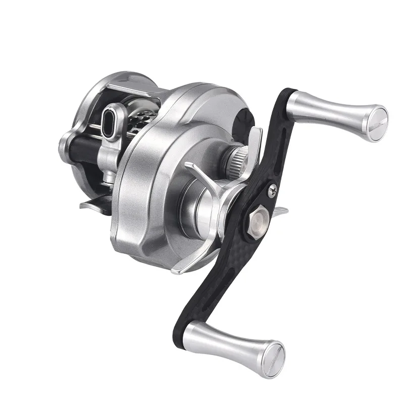 Carrete de pesca de lagarto BOKI mirco drum baitcaster con pesa 118g 7,6:1 relación de velocidad cuerpo de carbono carrete poco profundo carrete de baitcasting - imagen 3