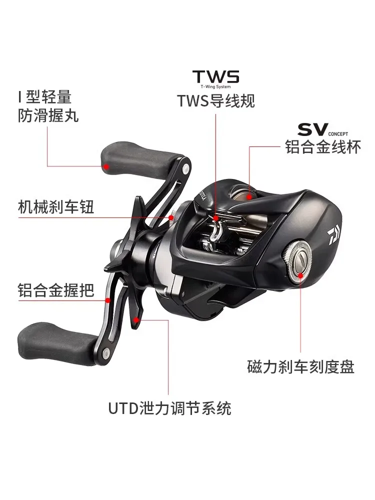 2024 nuevo carrete de pesca DAIWA TATULA TW100 carrete de pesca Baitcast 7 + 1BB arrastre 5KG TW 100 - imagen 4