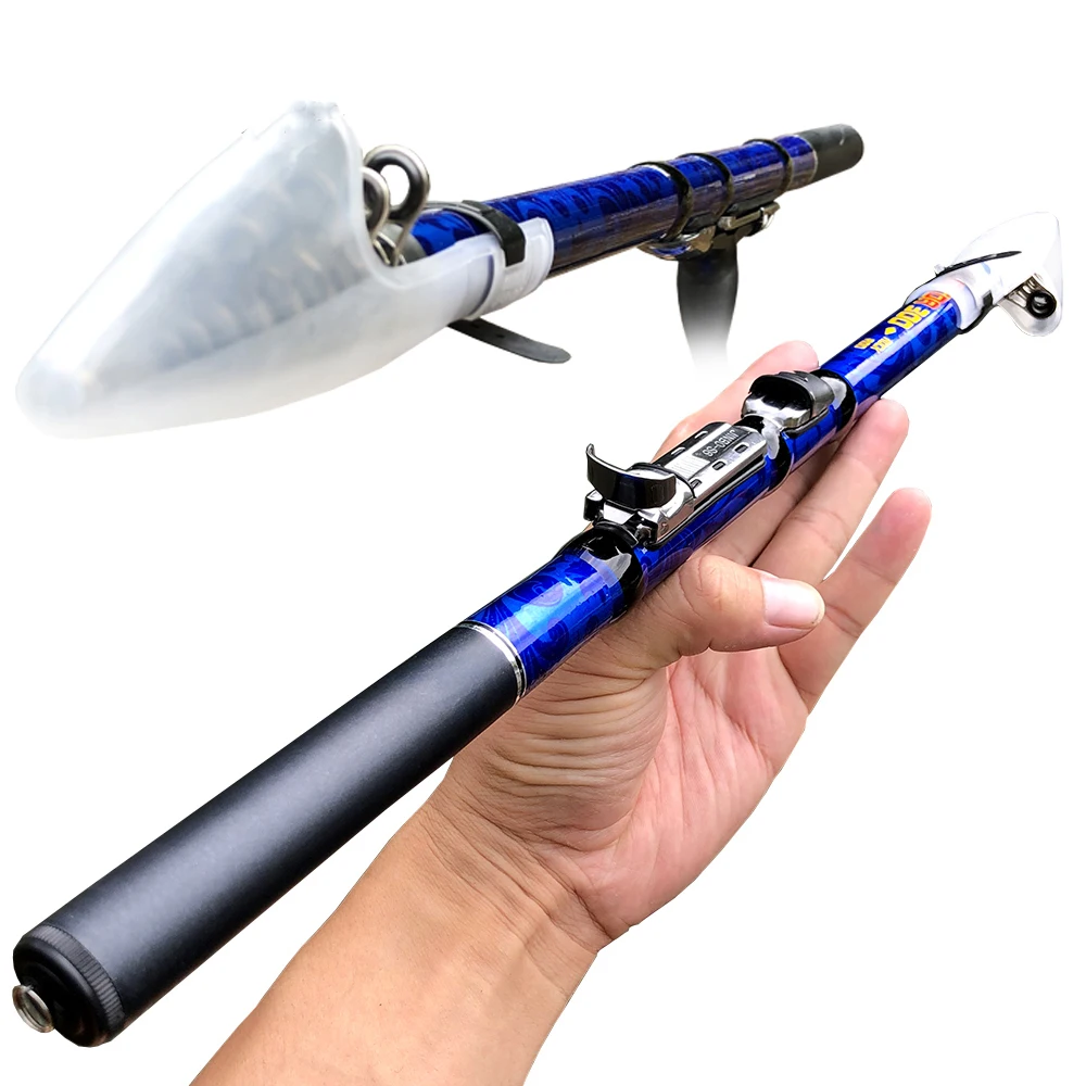 Caña de pescar telescópica para Roca, alimentador giratorio de carpa con mosca, fibra de carbono, para trucha, 3M, 2,7 M, 2,4 M, 2,1 M, 1,8 M, 1,5 M, Mini asiento de carrete de viaje - imagen 3