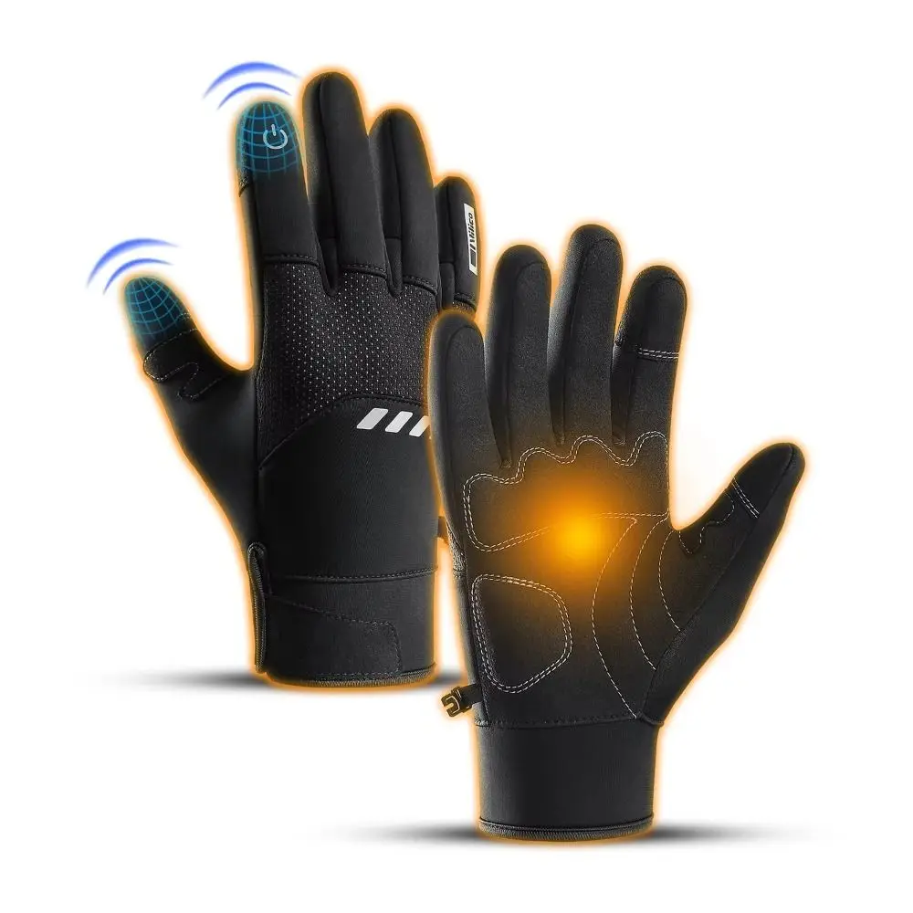 Guantes cálidos impermeables a la moda para invierno, guantes de ciclismo para mantener el calor con pantalla táctil, guantes de esquí gruesos antideslizantes para deportes al aire libre - imagen 5