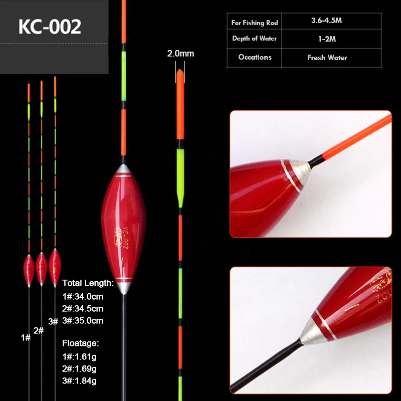 Flotadores de pesca de carpa, Superfina flotabilidad de mano de obra, trajes de agua dulce para todo tipo de peces, Bobbers de pesca, 9 unidades por lote - imagen 4