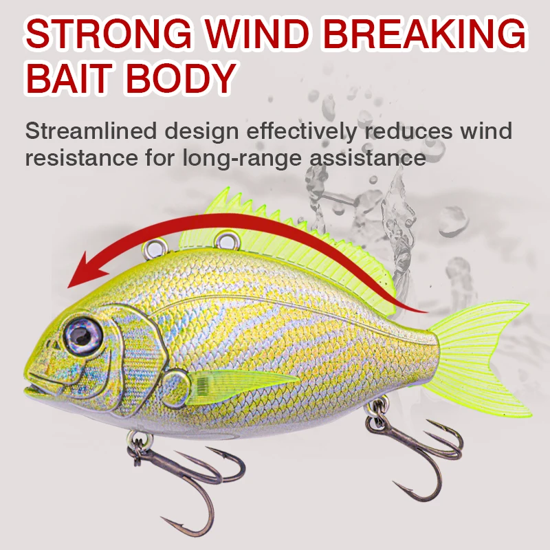 FJORD 3D Sea Bream VIB 65mm 24g 75mm 30g señuelo de pesca que se hunde ruido voz vibración Swimbait fundición larga cebos duros artificiales - imagen 5