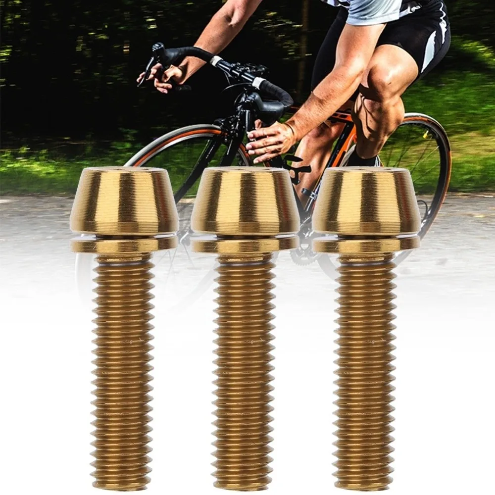 3 uds tornillos de bicicleta de aleación de titanio cabeza cónica hexagonal M5/M6x20mm tornillos de freno de disco de bicicleta tornillos de fijación de bicicleta ligeros - imagen 5