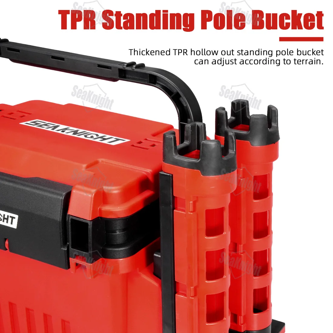 Caja de almacenamiento de herramientas de pesca dura SeaKnight, caja resistente al desgaste, caja de almacenamiento multifuncional roja/gris/negra de 10L, caja de aparejos de pesca - imagen 5