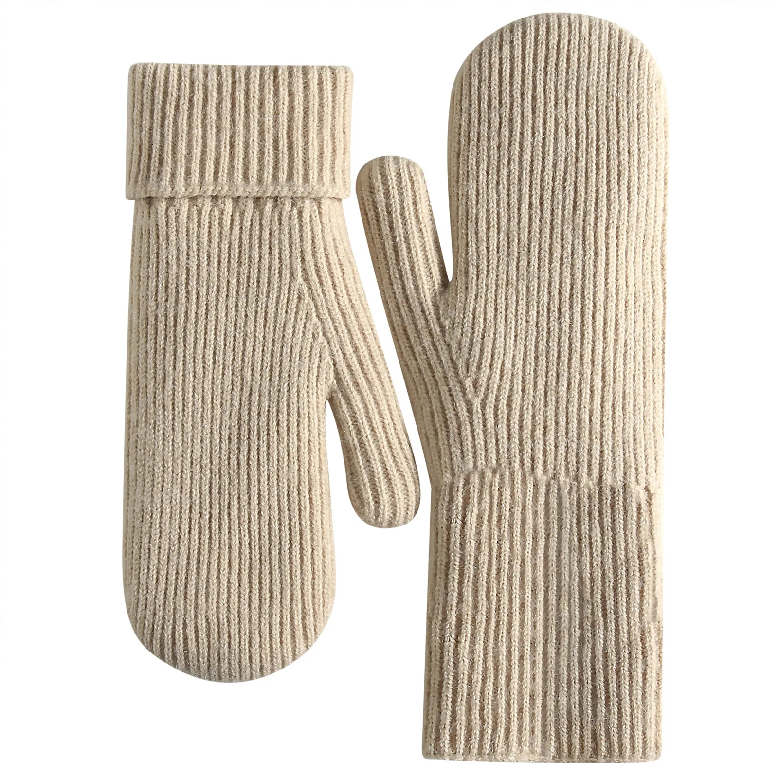 Guantes cálidos para ciclismo, guantes de dedo completo de felpa gruesa para invierno, para ciclismo, montar, acampar, viajar, mitones a prueba de viento al aire libre