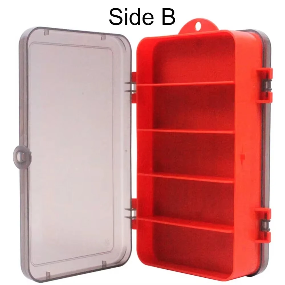 Caja de cebo dividida de doble cara portátil, gancho de manivela, grupo de anzuelos de cabeza, cebo de cabeza, cebo suave, accesorios de equipo de pesca, almacenamiento - imagen 5