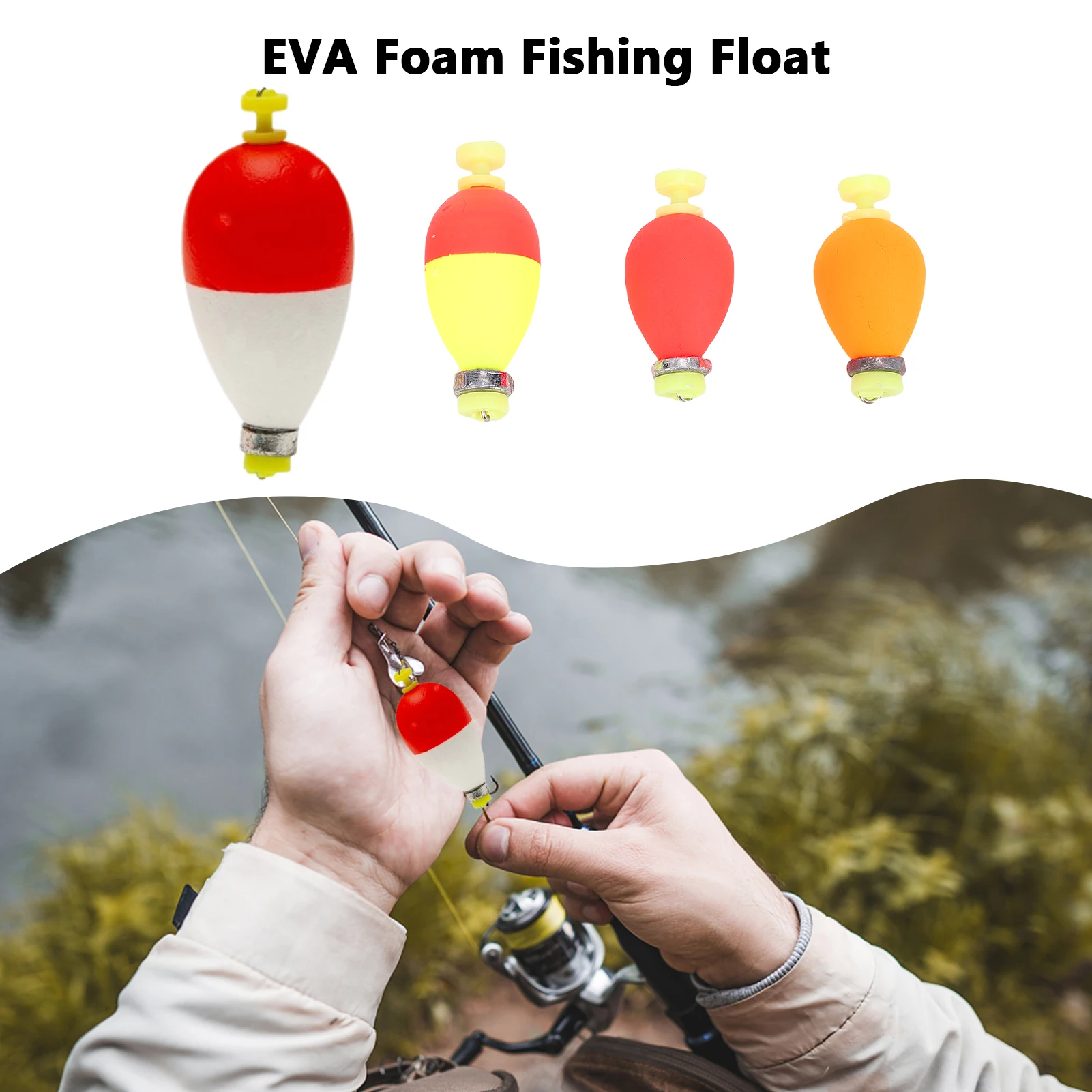 Bobbers de espuma a presión, flotadores de pesca con forma de pera, flotadores de espuma EVA con resorte, Bobbers ponderados para trucha, río y lago - imagen 2