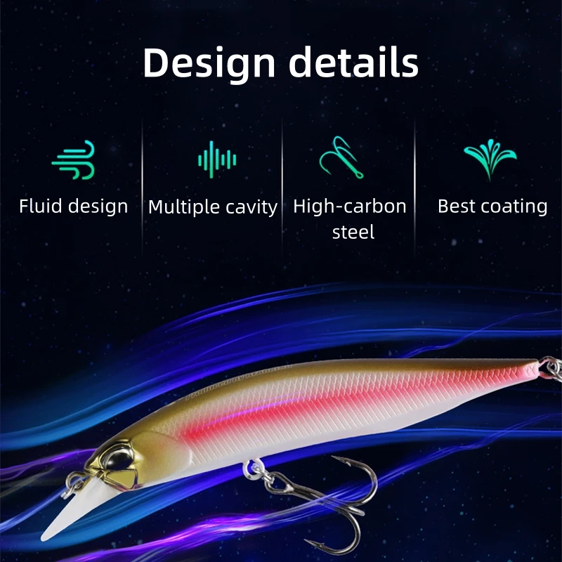Señuelo de pesca japonés de pececillo flotante Topwater vivo, cebo Artificial de 85mm/8g para fundición y pesca con mosca, lubina, trucha, Lucio - imagen 5
