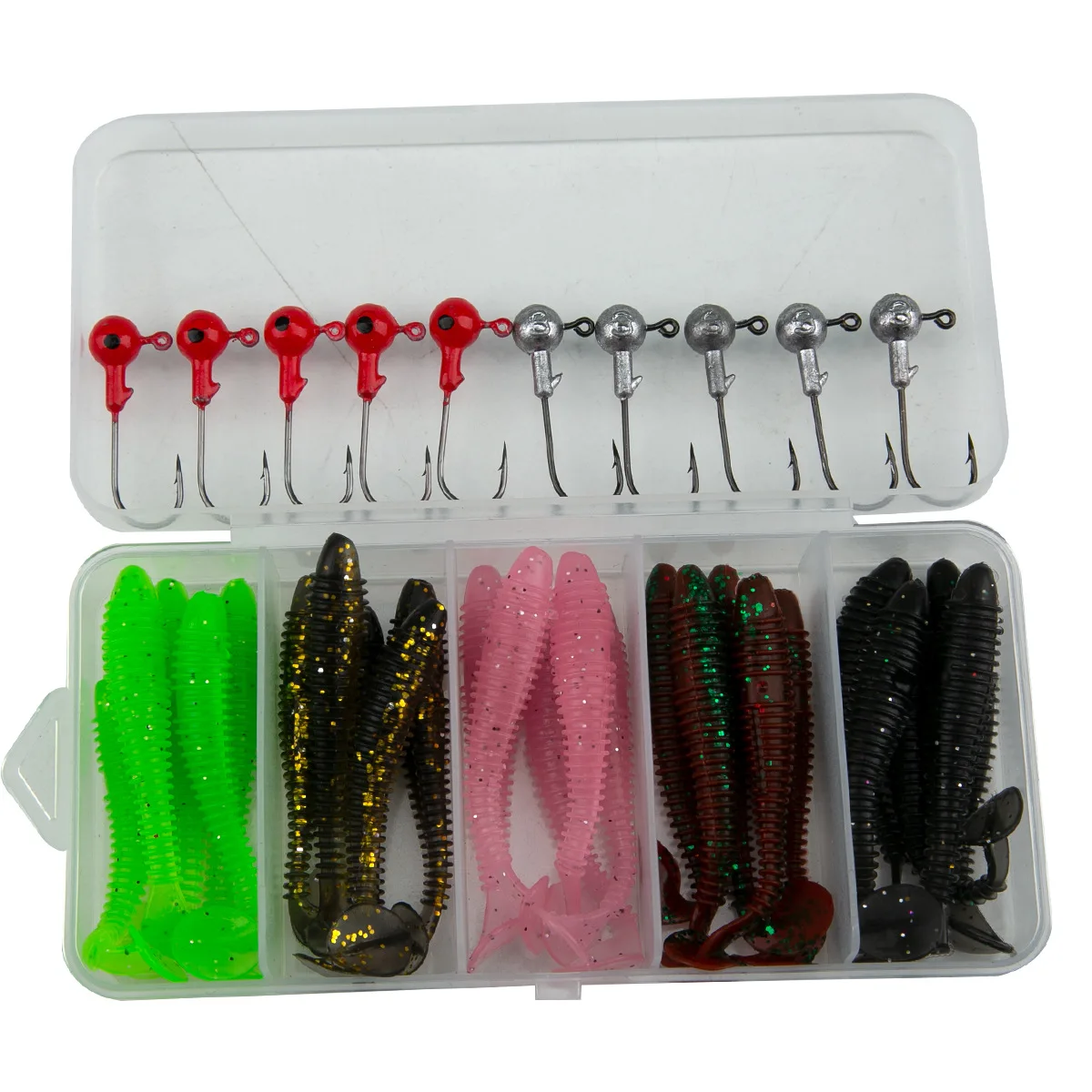 Señuelos de silicona espiral T‑Tail 5,5 cm – Cebo wobbler y minnow - imagen 5