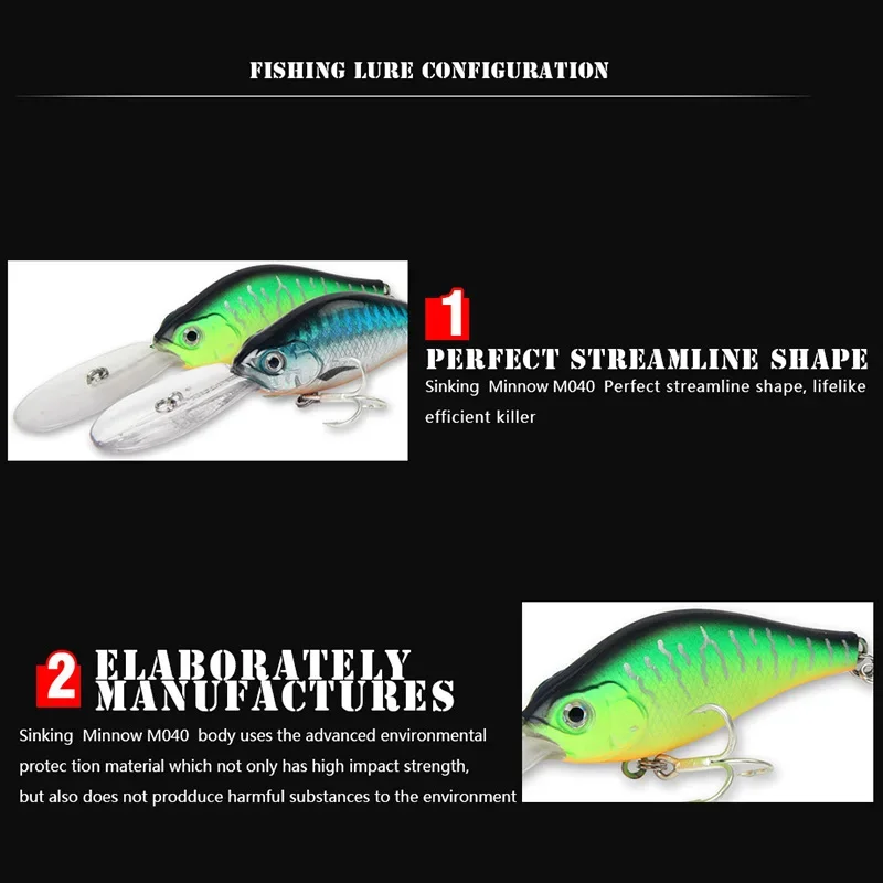 Señuelo de pesca con manivela, 1 unidad, 10,5 cm, 15g, Isca Minnow Wobblers, Crankbait Swimbaits, cebo Artificial para carpa, lubina, aparejos de pesca - imagen 4