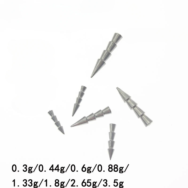 Pin de inserción de plomo de acero de tungsteno, plomada de Luya, gusano suave, fideos, pesca rápida, accesorios de equipo de pesca de alto tungsteno, 100 piezas - imagen 2