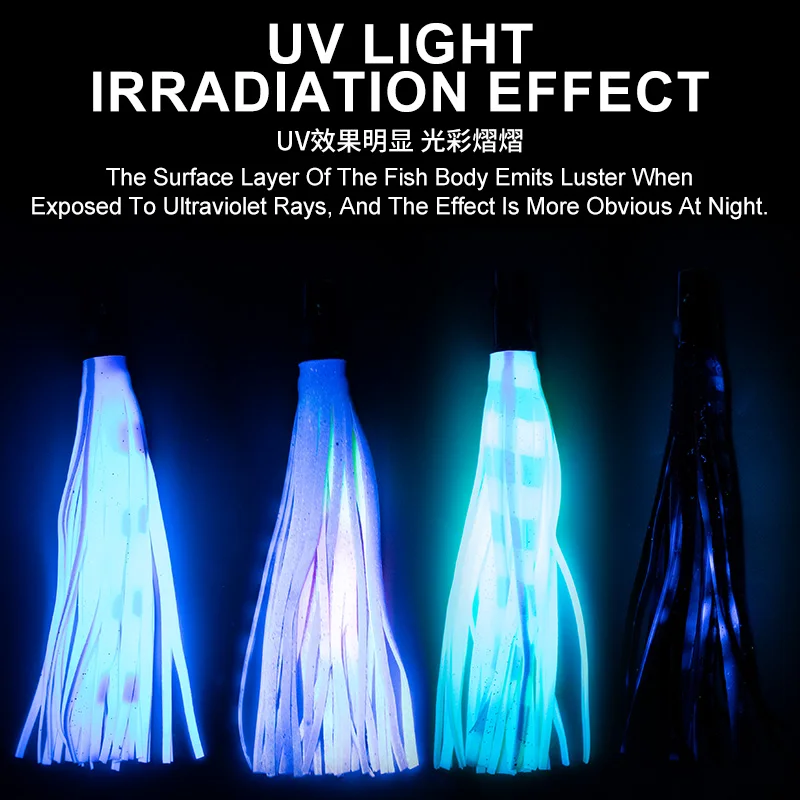 TEASER-señuelo de pesca de silicona, falda de cebo de calamar, pulpo, Marlin, atún, juego grande, arrastre, Ballyhoo, aparejo, 7 pulgadas, 18cm, 55g, TR003 - imagen 5