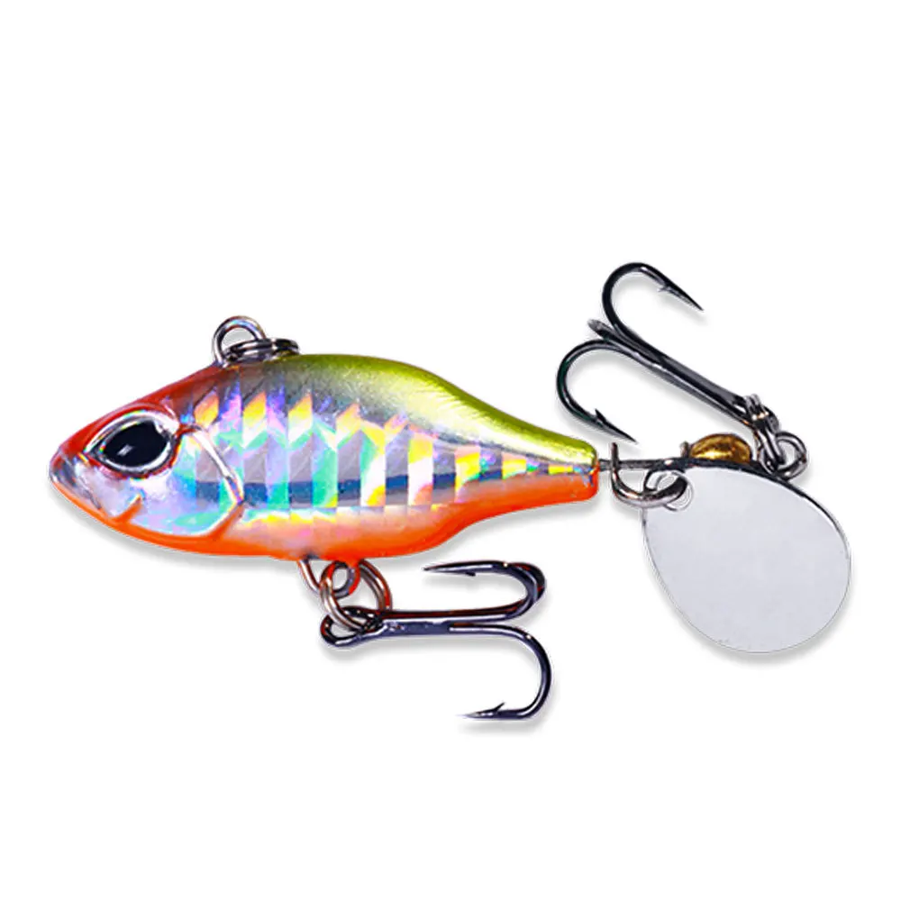 Cebo giratorio VIB con cuchara, señuelo de Pesca con vibración, plantilla de Crankbait, cola de lentejuelas, cebos duros para lubina, aparejos de Pesca, 1 ud. - imagen 3