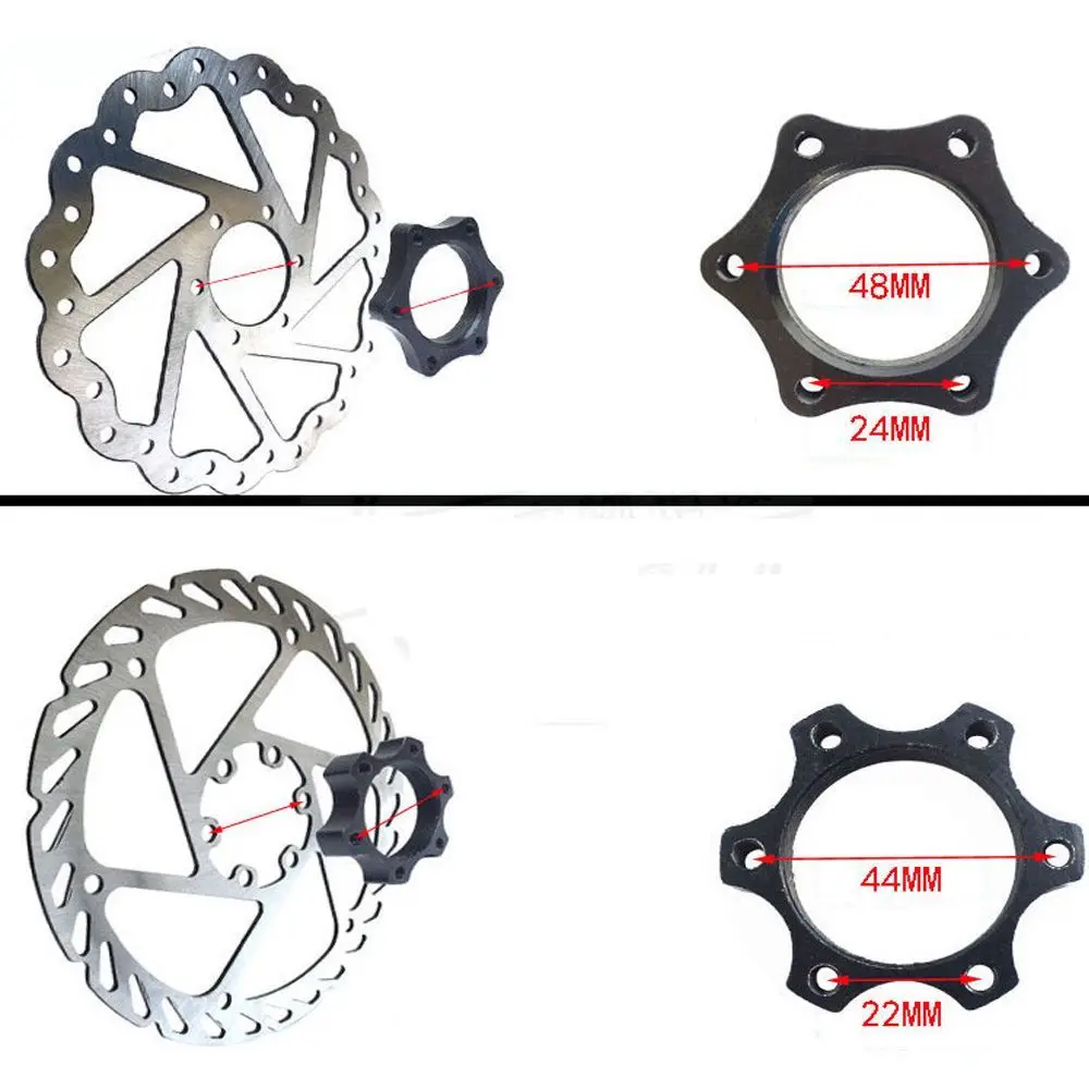 Rueda libre para bicicleta, accesorios para bicicleta, Rotor de freno de disco de 44MM/48MM, frenos de disco roscados, freno de disco modificado, adaptador de brida de 6 pernos - imagen 3