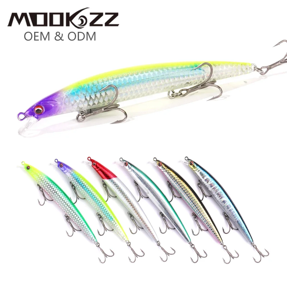 MOOKZZ-señuelo flotante para pececillos, cebo duro para pesca, 143mm/20g, 125mm/13,5g - imagen 5
