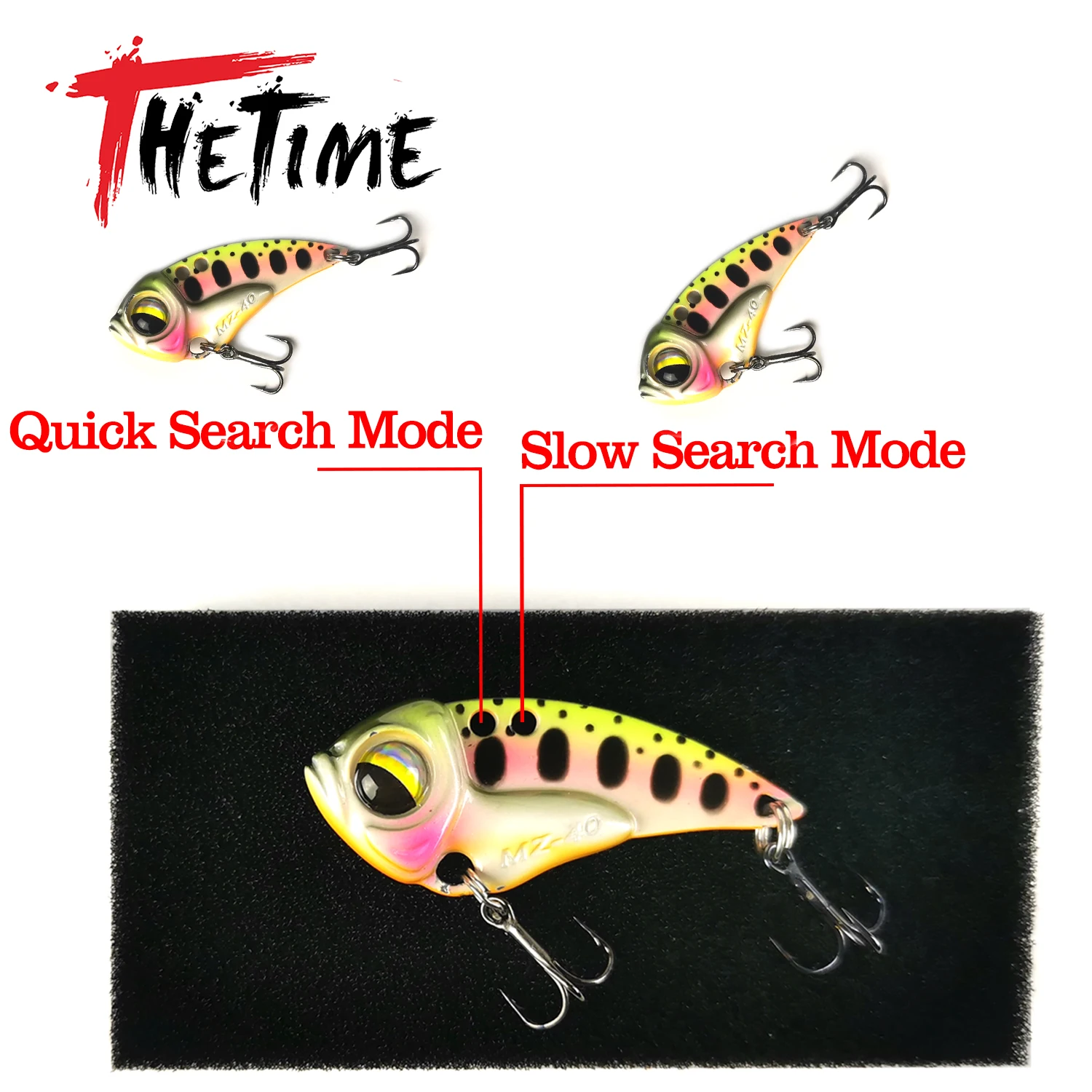THETIME 2022 nuevo MZ40 Metal VIB Ratlin cuchara señuelo 40mm 6,5g hoja Jig cebo vibradores cigarra para Lucio perca tipo de pez lubina pesca - imagen 5