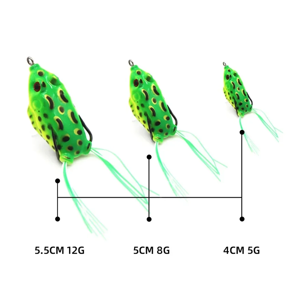 Señuelo de plástico suave con ojos 3D para pesca, cebo Artificial de rana, 1/2/5 piezas - imagen 3