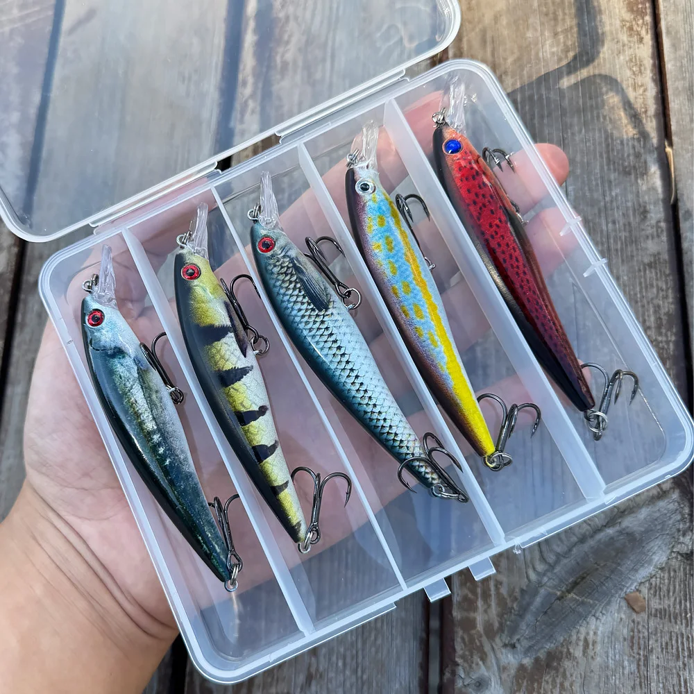 Juego señuelos hundibles Wobbler Jerkbait con sonajero para carpa - imagen 4