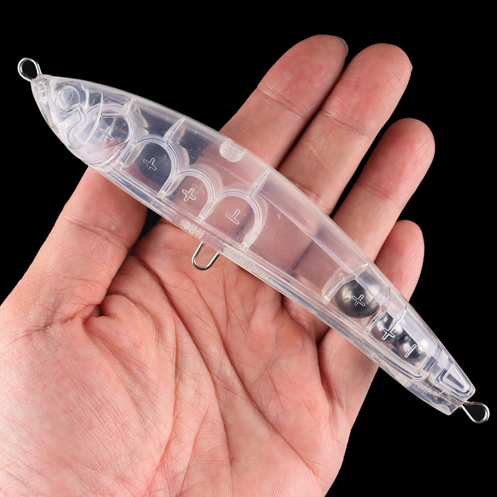 Chan'sHuang, 10 Uds., cebo en blanco sin pintar, 15cm, 43g, sonajero de hundimiento lento, lápiz, señuelo de pesca Artificial hecho a mano - imagen 5