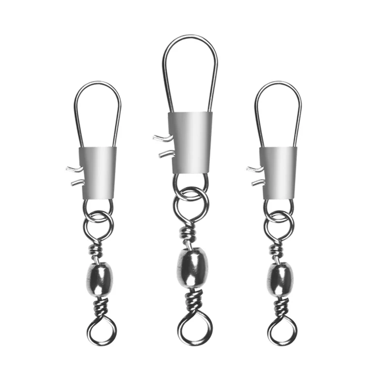 50 Uds. Conector de pesca tipo B hebilla Pin giratorio de Metal con accesorio de señuelo de anzuelo a presión