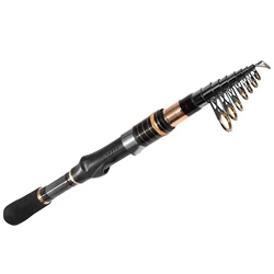 Caña de pescar telescópica de 1,8-3,0 M, potencia M, cuerpo de fibra de carbono, anillo guía de cerámica, poste de luz para viajes, Surf, señuelo, corriente, Shore