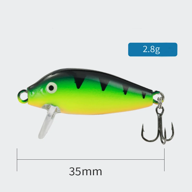 Señuelo de pesca de 2,8g y 35mm, cebo giratorio para pesca en roca, Minnow Jerkbait, Wobbler, perca de trucha de agua dulce - imagen 2