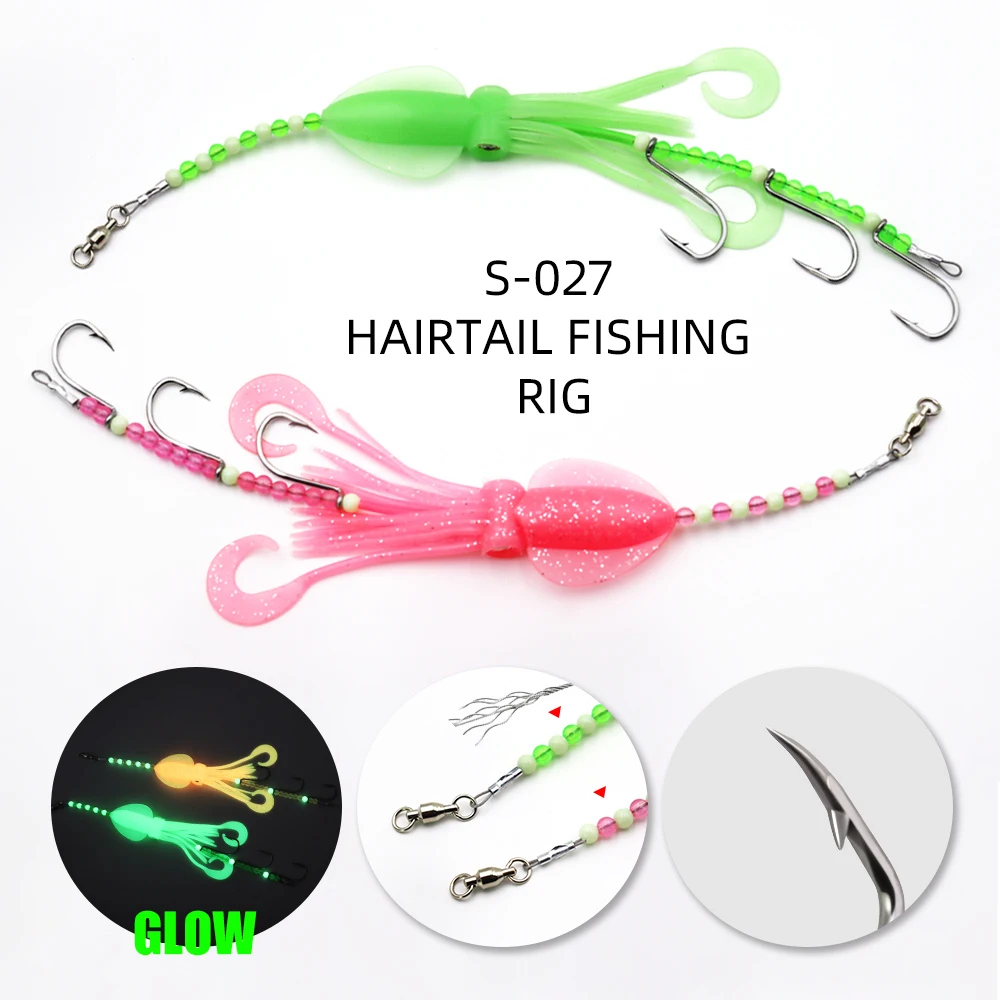 Aparejo de pulpo luminoso ZYZHE – Líder de acero para pesca marina - imagen 4