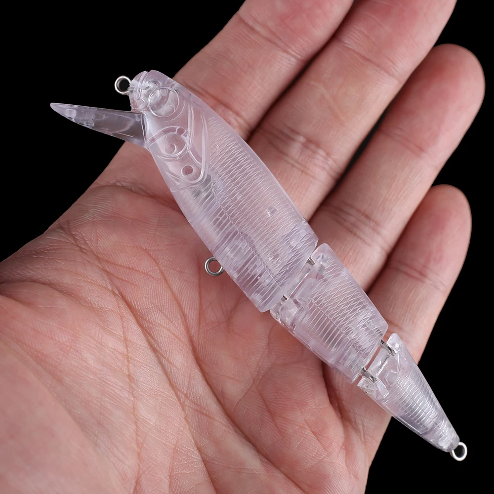 Chan'sHuang-señuelo de pesca 20 piezas, cebo en blanco sin pintar, 11CM, 13g, 3 segmentos, sonajero flotante, Swimbait, Artificial, Multi articulado - imagen 4