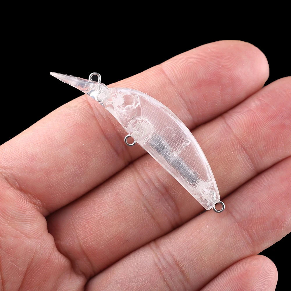 Chan'sHuang 30 Uds. Cebo en blanco sin pintar 5cm 2,3g silencioso buzo poco profundo Mini pececillo DIY hecho a mano aparejos de señuelo de pesca Artificial - imagen 4